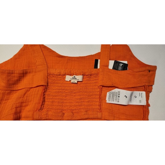 RIP CURL Orange Cropped Sleeveless Wide‎ Strap Square Neck Tank Top Size L - Picture 4 of 7